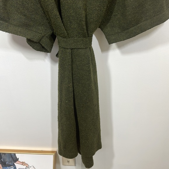 FREE PEOPLE Women’s Hooded & Belted Kimono Sweater/Duster Green One Size - Picture 8 of 13